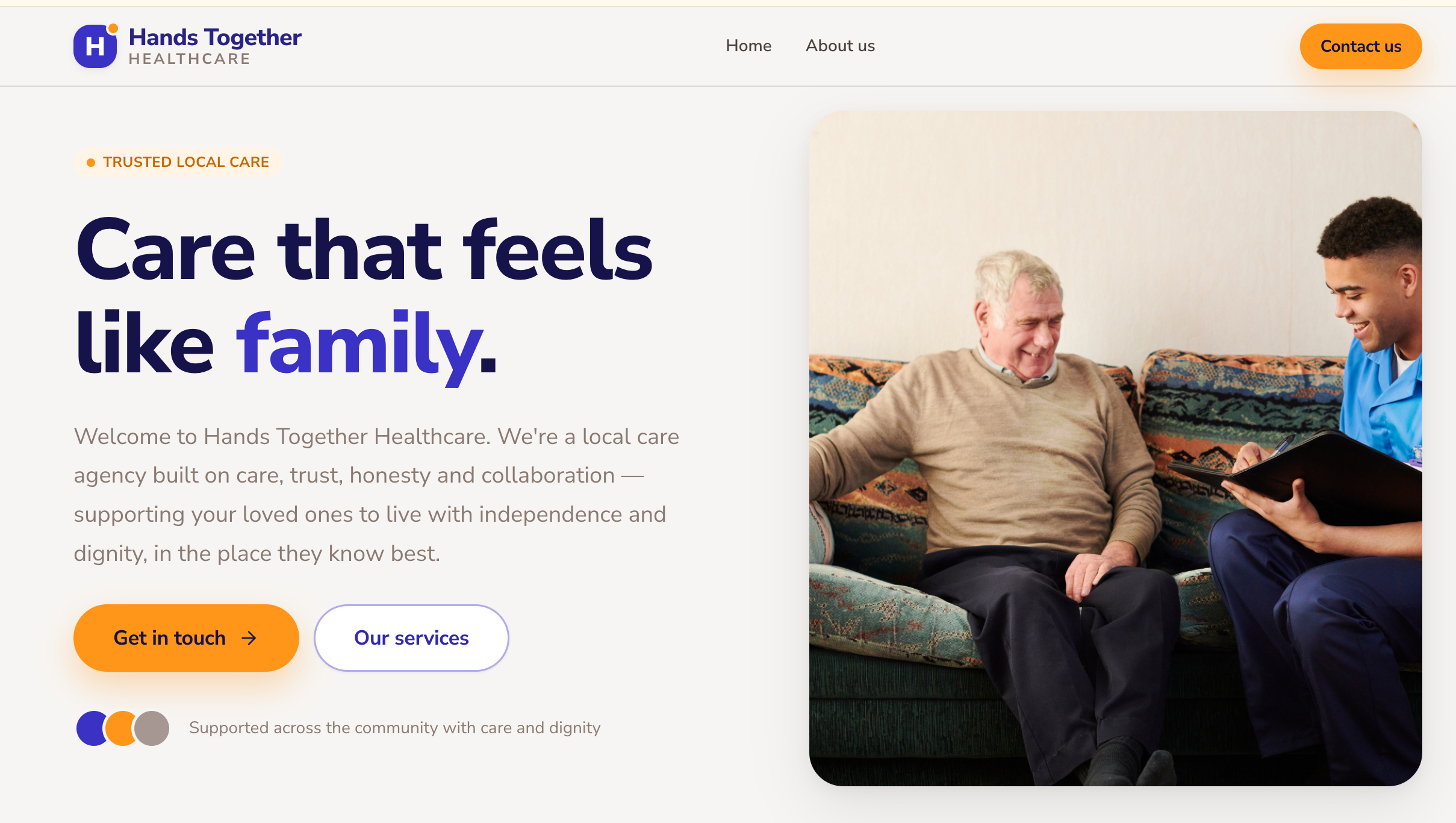 Hands Together Healthcare website